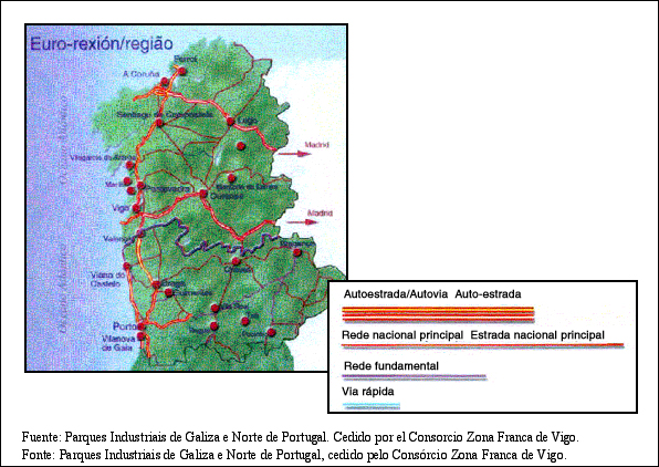 Mapa da Zona Norte de Portugal